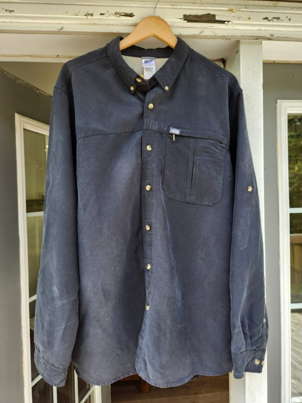 THE NORTH FACE Men’s Black Button Down Shirt Outdoor Gorpcore Hiking A412 XL